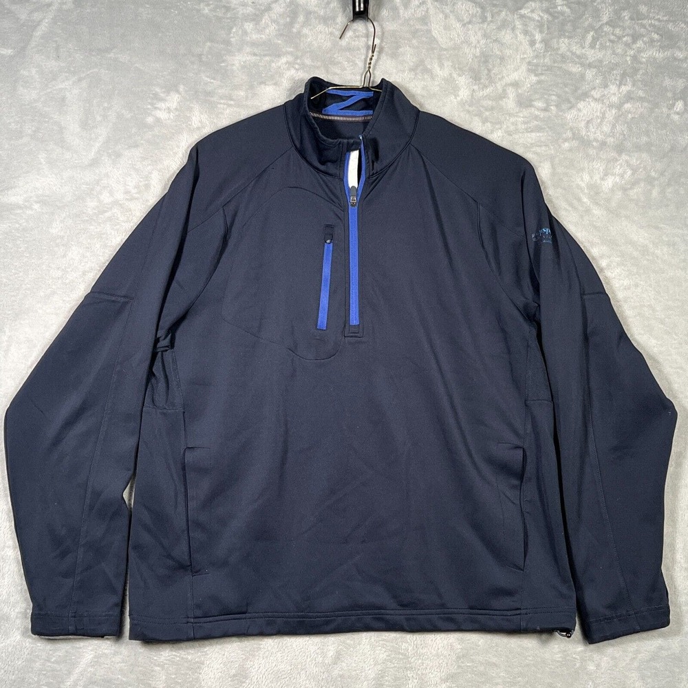 Zero Restriction Sweater Mens‎ XL Blue Tour Series 1/4 Zip Fleece Pullover